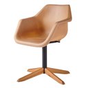 Ver imagem 2 de Cadeira Giratória com Base em Aço e Pés em Madeira Maciça Lodelô