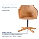 Ver imagem 7 de Cadeira Giratória com Base em Aço e Pés em Madeira Maciça Lodelô