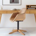 Ver imagem 1 de Cadeira Giratória com Base em Aço e Pés em Madeira Maciça Lodelô