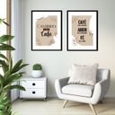 Ver imagem 2 de Kit 2 Quadros Grandes Cantinho Café - 60x48cm:madeira Branca