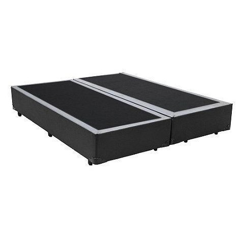 Base Box Casal Bipartido Cinza 138x188 Sintético