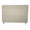Ver imagem 2 de Cabeceira Anita 1.40 para cama casal suede bege(Compre e leve 2 travesseiros fibra siliconada)