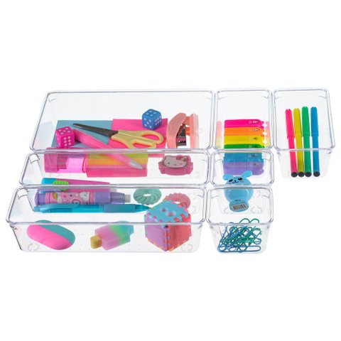 Kit Organizador Gaveta 7 Peças Maquiagem Talheres Cozinha