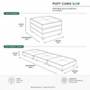 Ver imagem 5 de Puff Cama Dobravel 70cm Slim com Almofada Cor: Suede Nude
