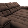 Sofá Retrátil Reclinável Atenas 2,30m Suede Velut Marrom c/ Molas no Assento - King House - 9