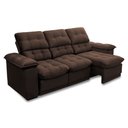 Ver imagem 5 de Sofá Retrátil Reclinável Atenas 2,30m Suede Velut Marrom c/ Molas no Assento - King House
