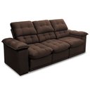Ver mais imagens de Sofá Retrátil Reclinável Atenas 2,30m Suede Velut Marrom c/ Molas no Assento - King House