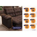 Ver imagem 4 de Sofá Retrátil Reclinável Atenas 2,30m Suede Velut Marrom c/ Molas no Assento - King House