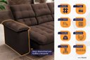 Ver imagem 4 de Sofá Retrátil Reclinável Atenas 2,30m Suede Velut Marrom c/ Molas no Assento - King House