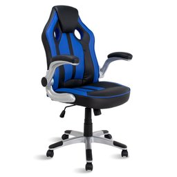 Cadeira Gamer Azul e Preto Healer Creed Giratória - 1