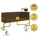 Ver imagem 6 de Sofá Namoradeira 2 Lugares Moderna Base Metal Gold Balaqui Marrom