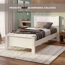 Ver imagem 2 de Cama Solteiro Modelo Mila com Pés de Madeira para Quarto Juvenil e Dormitório Design Atual - Branco