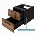 Ver imagem 2 de Gaveteiro Suspenso para Escritório 2 Gavetas com Chave Yescasa Marrom/Preto