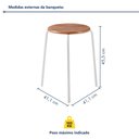 Ver imagem 4 de Banqueta para Cozinha com Base de Aço Cumbuca Branco/Nature