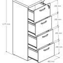 Ver imagem 4 de Gaveteiro Arquivo para Pasta 4 Gavetas com Chave Yescasa