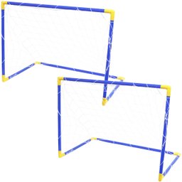 2 Golzinho de Futebol Mini Trave Gol Infantil com Rede Plástico Desmontável 105x78 Importway - 1