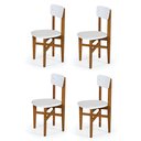 Ver imagem 1 de Kit 4 Cadeiras em Madeira Maciça Elisa para Sala de Jantar Branco