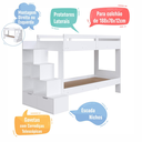 Ver imagem 7 de Cama Beliche Infantil Bicama 2,32m com Escada, Nichos e Gavetas Branco - Completa Móveis
