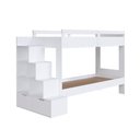 Ver imagem 3 de Cama Beliche Infantil Bicama 2,32m com Escada, Nichos e Gavetas Branco - Completa Móveis