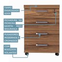 Ver imagem 4 de Gaveteiro 4 Gavetas com Chave Espresso Móveis