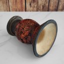 Ver imagem 2 de Cuia De Chimarrão Tererê Artesanal Cuia De Porongo Natural Com Pé Desenho De Flores