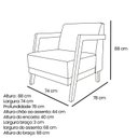 Ver imagem 3 de Poltrona para Sala de Estar Nyon Linho Cinza