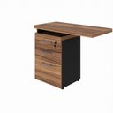 Ver imagem 3 de Gaveteiro 3 Gavetas com Chave e Tampo Mesa Lateral Espresso Móveis