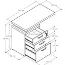 Ver imagem 4 de Gaveteiro 3 Gavetas com Chave e Tampo Mesa Lateral Espresso Móveis