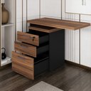 Ver imagem 7 de Gaveteiro 3 Gavetas com Chave e Tampo Mesa Lateral Espresso Móveis