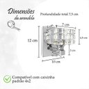 Ver imagem 7 de 2 Arandela Cristal Prata K9 Interna para Lavabo G9 Bet38