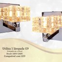 Ver imagem 3 de 2 Arandela Cristal Prata K9 Interna para Lavabo G9 Bet38