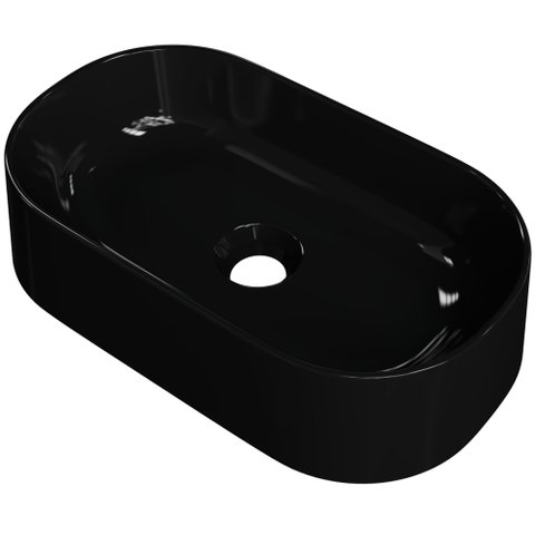 Cuba de Apoio Oval para Banheiro Lavabo Laila C01 O42w Preto - Lyam