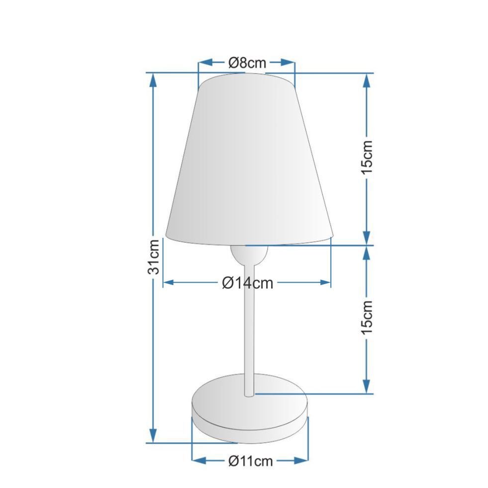 Abajur Cabeceira para Quarto Cone Vivare Md-2005 Cúpula em Tecido Cone - Bivolt - Branco / Branco - 2