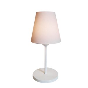Abajur Cabeceira para Quarto Cone Vivare Md-2005 Cúpula em Tecido Cone - Bivolt - Branco / Branco