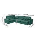 Ver imagem 2 de Sofá Manchester 2.63mx3.83m de Canto, Retrátil e Reclinável - Verde