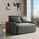 Ver imagem 1 de Sofá Cama para Sala de Estar Amora New Suede - Cinza