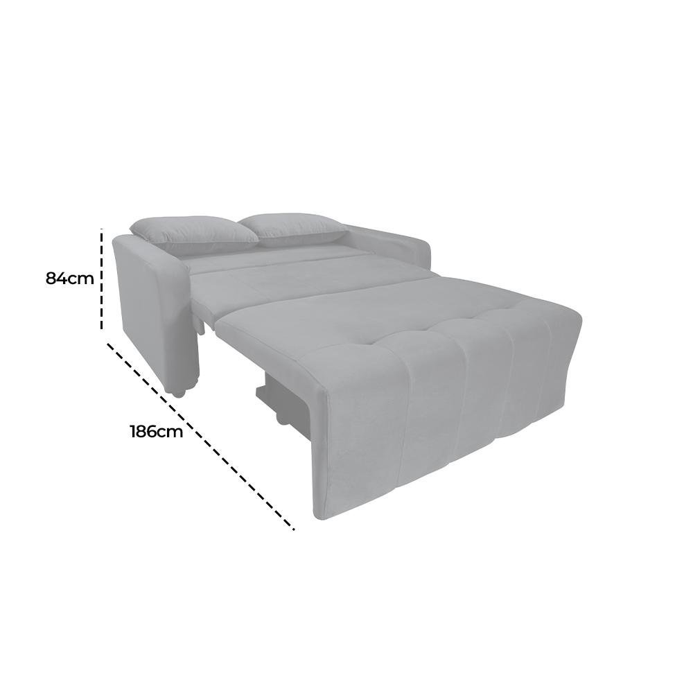 Sofá Cama para Sala de Estar Amora New Suede - Cinza - 8