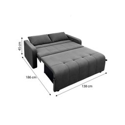 Sofá Cama para Sala de Estar Amora New Suede - Cinza - 7