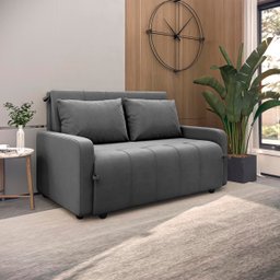 Sofá Cama para Sala de Estar Amora New Suede - Cinza - 1