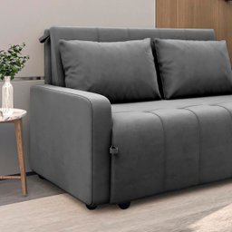 Sofá Cama para Sala de Estar Amora New Suede - Cinza - 3