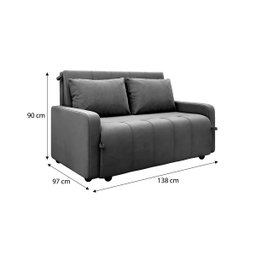 Sofá Cama para Sala de Estar Amora New Suede - Cinza - 6