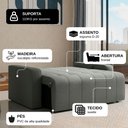 Ver imagem 7 de Sofá Cama para Sala de Estar Amora New Suede - Cinza