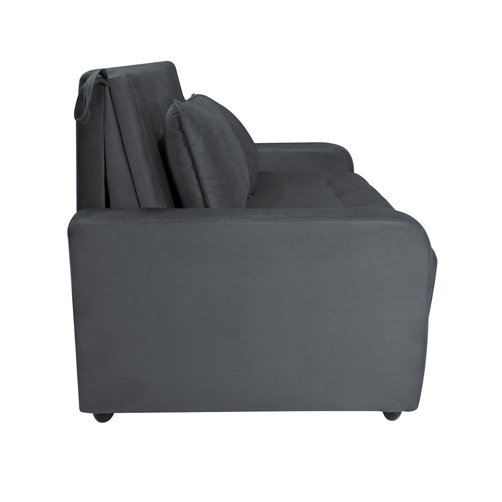 Sofá Cama para Sala de Estar Amora New Suede - Cinza - 3