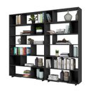 Ver imagem 2 de Estante de Livros 210CMX187,5cm Kit 2 Estantes Euforia Yescasa Preto