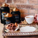 Ver imagem 2 de Pote Decorativo Vidro com Tampa Metal Preto/rose/gold