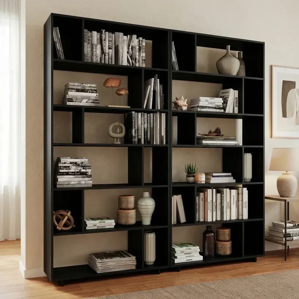 Estante de Livros 180CMX187,5cm Conjunto 2 Estantes 10 Prateleiras em Euforia Yescasa Branco