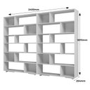 Ver imagem 4 de Estante de Livros 240cmx187,5cm Conjunto 2 Estantes Euforia YesCasa
