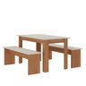 Conjunto Sala de Jantar 1 Mesa 135cm 2 Bancos Primor - 2