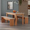 Conjunto Sala de Jantar 1 Mesa 135cm 2 Bancos Primor - 1