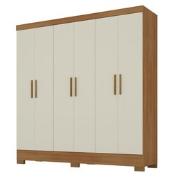 Guarda-roupa Casal 6 Portas 3 Gavetas Lancaster Cinamomo/off White - Rodial - 2